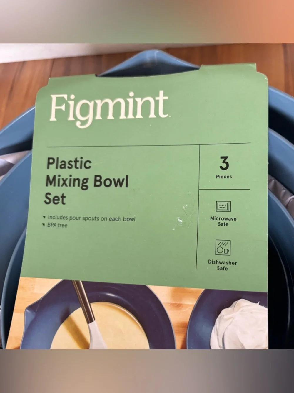 Figmint from Target blue plastic mixing bowl set of 3